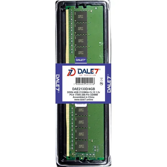 Memória Dale7 Ddr4 4gb 2133 Mhz Desktop 1.2v Kit 100 Unid
