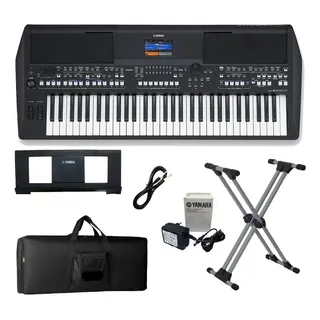 Kit Teclado Yamaha Psr-sx600 Suporte Barra Dupla Capa P10 Kit Teclado Yamaha Psr-sx600 Suporte Barra Dupla Capa P10