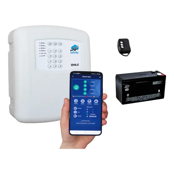 Central Alarme Wifi Aplicativo App Cloud Sensores Sem Fio 