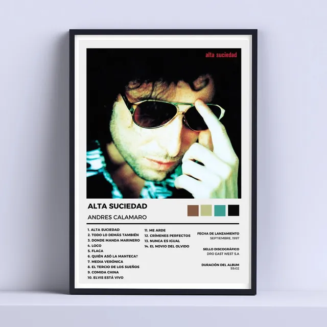 Cuadro Andres Calamaro Alta Suciedad Album30x40cm Con Vidrio
