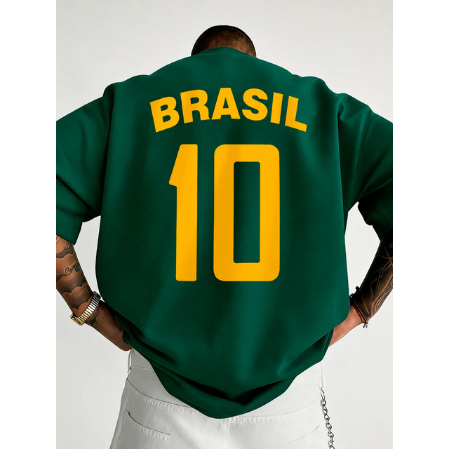 Camiseta Oversized Brasil Camisa Torcida Copa 2026 Hexa Over Verde Militar Gg Camiseta Oversized Brasil Camisa Torcida Copa 2026 Hexa Over Verde Militar Gg