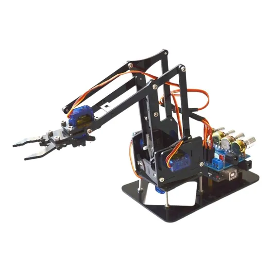 Kit Braço Robótico Em Acrílico + 4 Servos 