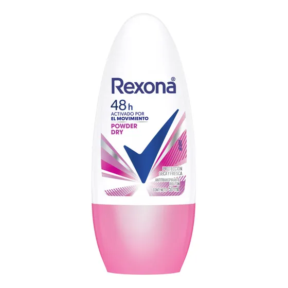 Rexona Antitranspirante Roll On Powder Dry Desodorante Para Mujer Con 48 Horas De Protección Contra El Sudor Y El Mal Olor 50ml