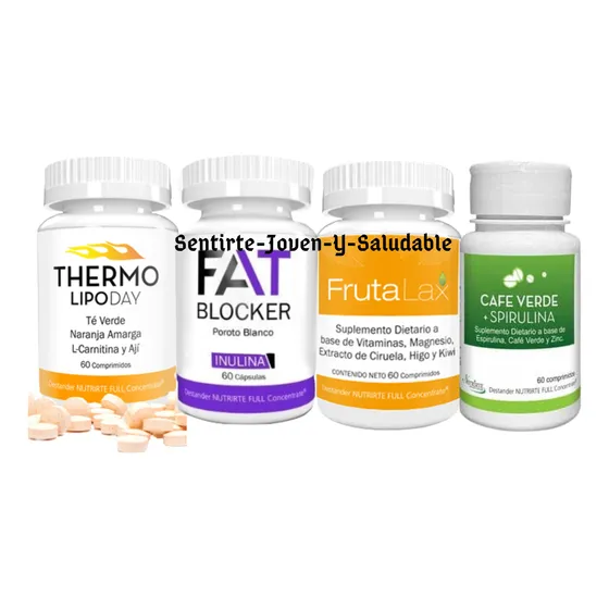 Pack (quema Grasa, Inhibidor Ca, Frutalax, Cafe Verde C/esp)