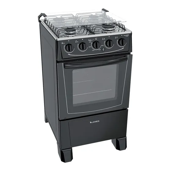 Cocina A Gas James C 105 B Negra Laser Tv