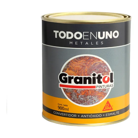 Esmalte Convertidor De Óxido 3 En 1 Granitol De Sika 900ml Color Gris