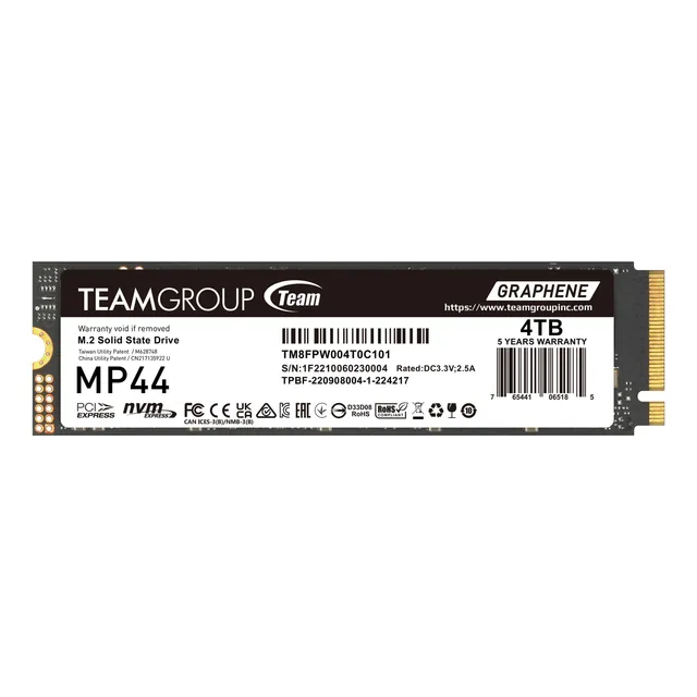 Ssd Teamgroup Mp44 De 4 Tb Gen4 Nvme 7400/6900 Mb/s