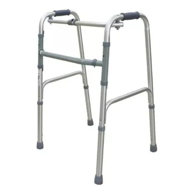 Caminador Plegable Doble Función Liviano Adulto Gris 
