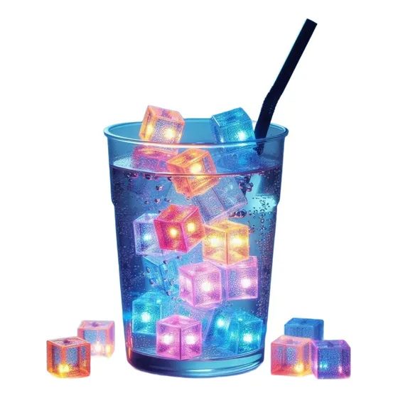 60 Cubos Tipo Hielo De Luz Led