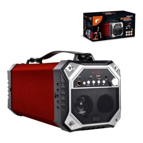 Parlante Bazooka Portable Bt Rojo Fujitel