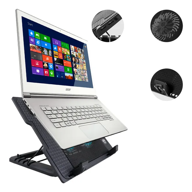 Cool Pad Base Enfriadora 2 Ventiladores 3 Posiciones Laptop