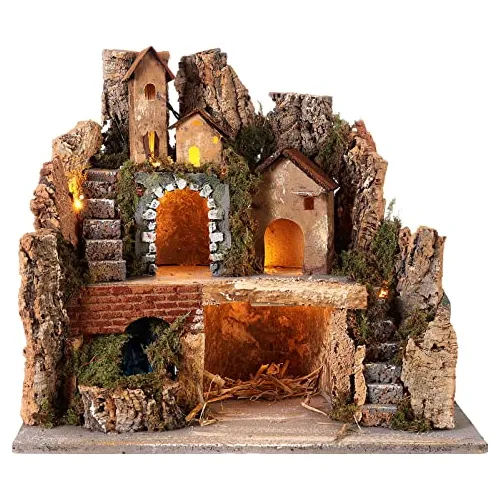 Pesebre Con Cascada Y Escaleras 40x30x30 Cm