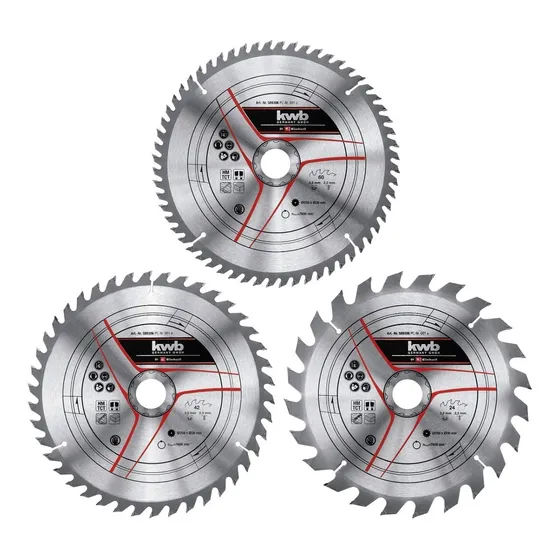 Juego Set 3 Hojas Sierra Circular Madera 254mm 10 Pulgadas