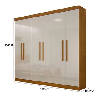 Guarda-roupa Casal Malibu 6 Pt Imbuia E Off White Guarda-roupa Casal Malibu 6 Pt Imbuia E Off White