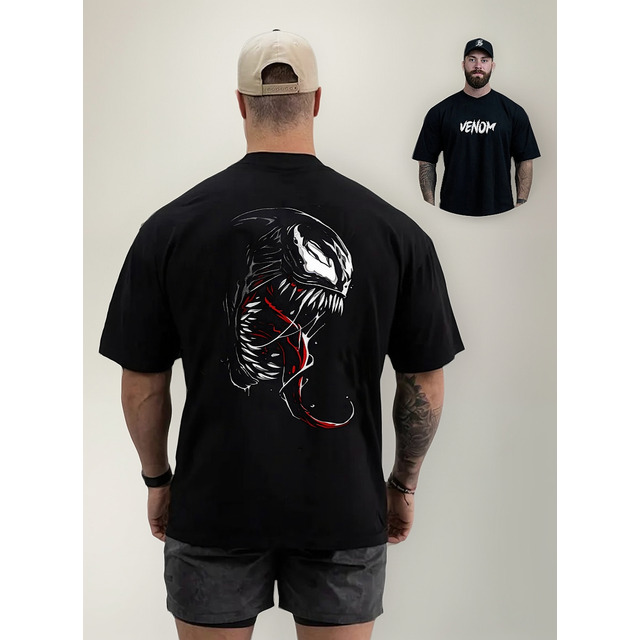 Camisa Oversized Venom Academia Musculação Algodão Camisa Oversized Venom Academia Musculação Algodão