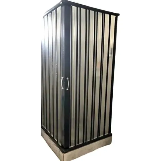 Mampara Plegable Pvc Esquinera En L 0,55 X 1,00 Negra Baño