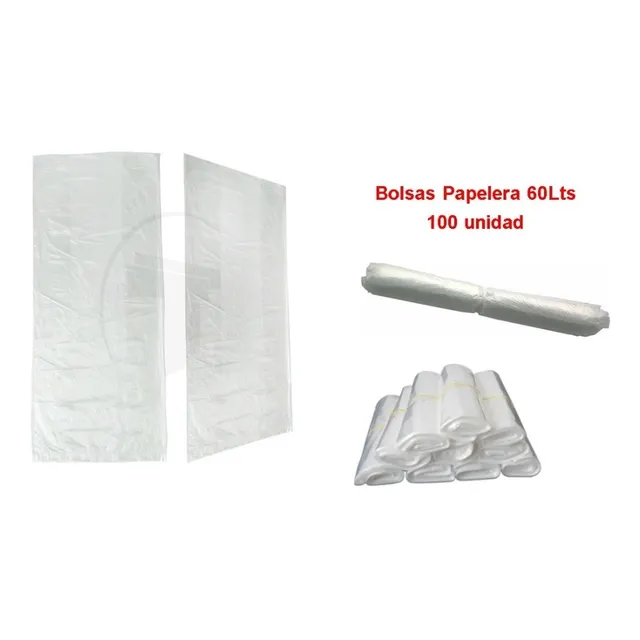 Bolsas Papelera Tobitas Blancas De 60 Litros 1x100unid