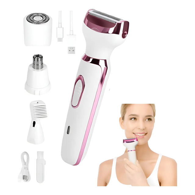Maquina Depilador Elétrico Feminino 4 Em 1 Pelos Íntimos Branco 127/220v Maquina Depilador Elétrico Feminino 4 Em 1 Pelos Íntimos Branco 127/220v