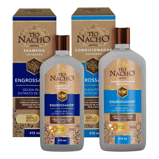 Kit Tio Nacho Engrossador Shampoo + Condicionador Antiqueda