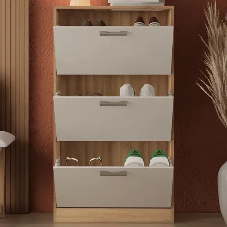 Armário Sapateira Organizador De Calçados Com Prateleiras Off-white