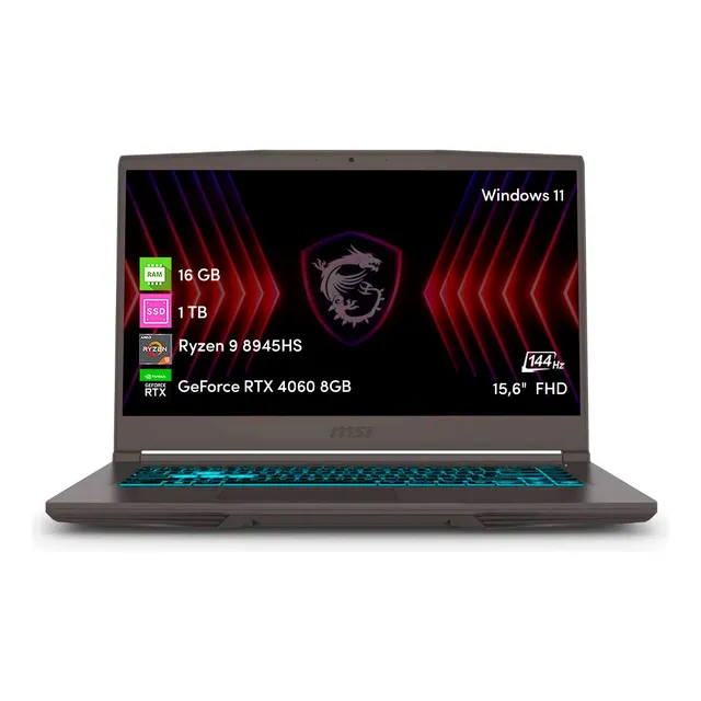 Notebook Msi Thin A15 Ryzen 9 16gb 1tbssd Rtx4060 15.6' Fhd