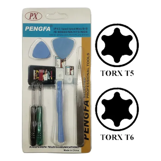 Set Herramientas Destornilladores Pinza Uña T5 T6