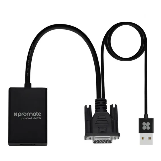 Adapatador De Vga A Hdmi Con Cable Usb 1.65gbps Backup