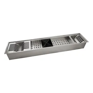 Canal Organizador De Cozinha Em Aço Inox 304 Com 5 Módulos Tubrax Uac0001 Canal Organizador De Cozinha Em Aço Inox 304 Com 5 Módulos Tubrax Uac0001