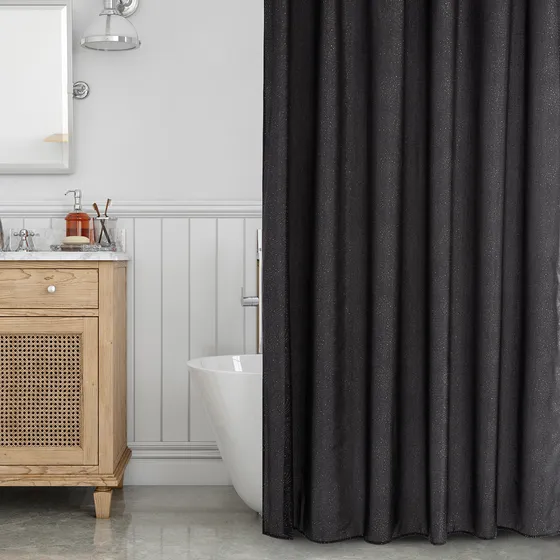 Cortina Baño Ducha Teflon Brillo Ganchos + Protector Silver 