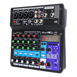 6 Canais Console Mixagem Profissional 48v Phantom Mesas Som 6 Canais Console Mixagem Profissional 48v Phantom Mesas Som