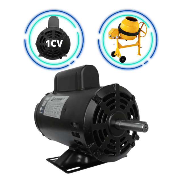 Motor Elétrico Monofásico Betoneira 1cv Baixa Rotação Motor Elétrico Monofásico Betoneira 1cv Baixa Rotação