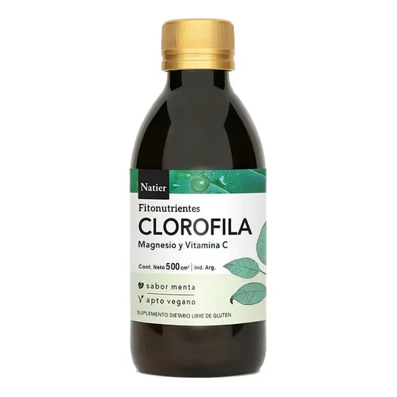 Clorofila Bebible Magnesio Vit C 500cc Sabor Menta Natier