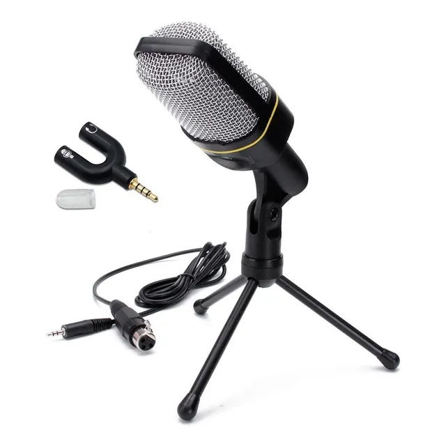 Microfono Condensador Grabacion Pc Celular + Adaptador