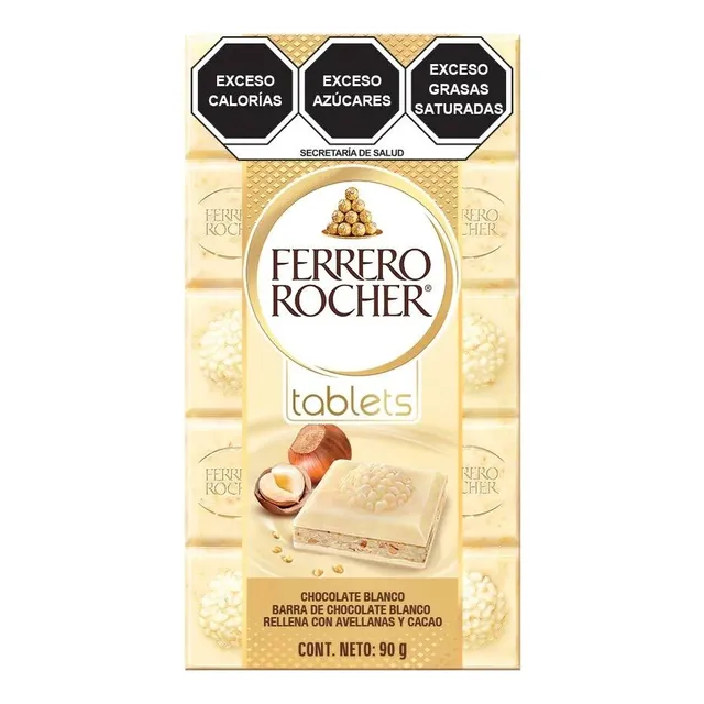 Barra De Chocolate Ferrero Rocher Tablets Blanco 90 G
