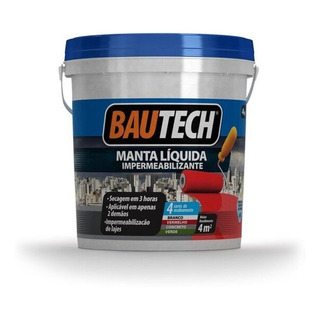 Bautech Manta Liquida 4kg Impermeabilizante Laje Telha Chão Bautech Manta Liquida 4kg Impermeabilizante Laje Telha Chão