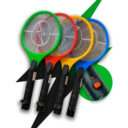 Raquete Elétrica Mata Mosquito Pernilongo Insetos Bateria Recarregável Bivolt
