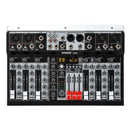 Bomge Kv8 Mixer De 8 Canais 99 Efeitos Dsp +48 V 220v