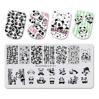 Placa Panda Bamboo Love Estampado De Uña Sello Bbb14 Placa Panda Bamboo Love Estampado De Uña Sello Bbb14