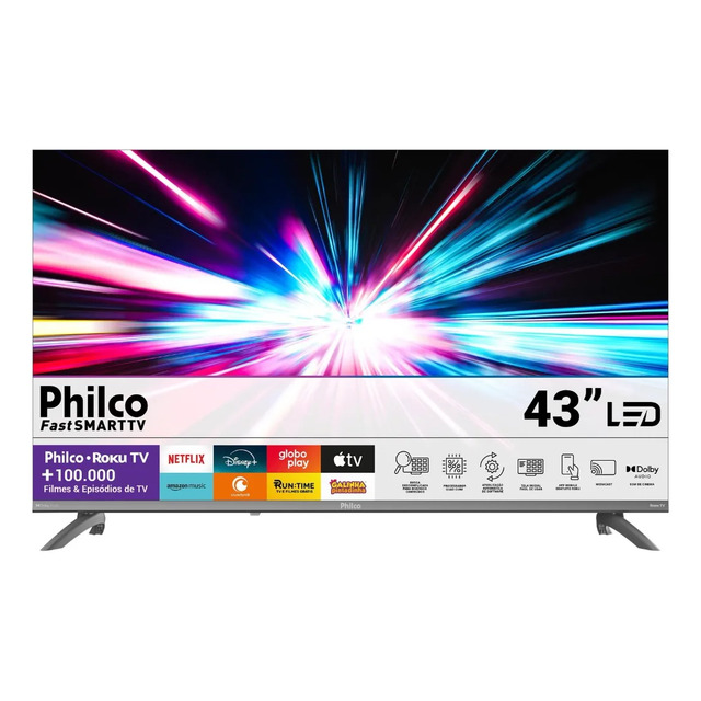 Smart Tv 43'' Philco Full Hd Roku Tv Hdr10 Dolby P43cra