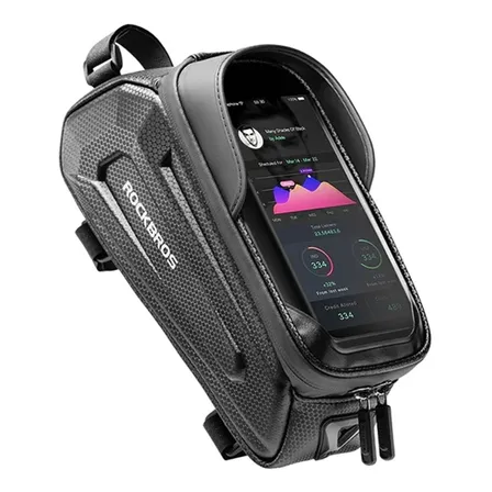 Bolso Bicicleta Porta Celular Rockbros B68 Resistente Agua Negro