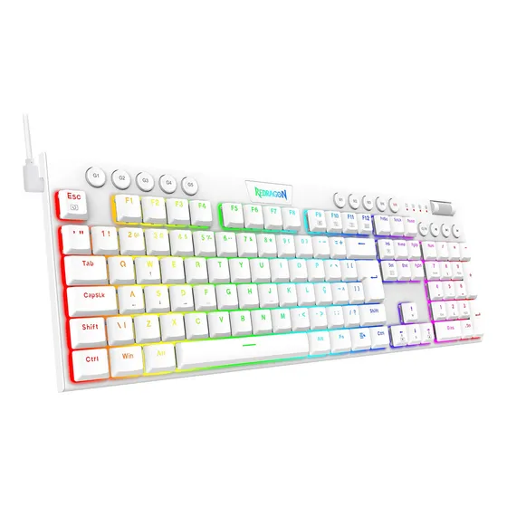Teclado Mecânico Redragon Horus Branco Swc Brown Low Profile