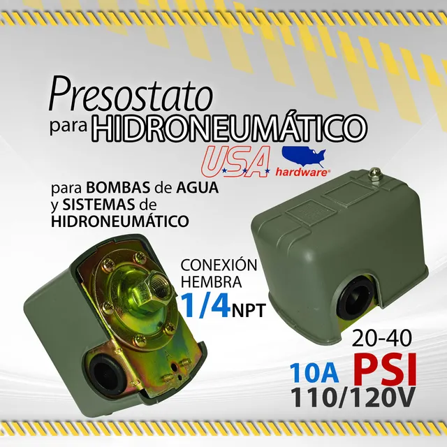 Presostato Para Hidroneumatico 20-40psi 110/120v Ac / 066581