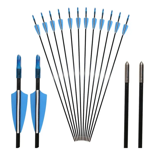 15 Flechas Para  Cuesto Recurvo Fibra De Vidrio 6 Mm