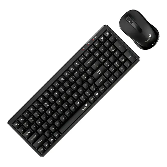 Combo Teclado Y Mouse Inalambrico En Español Genius Q8100 Ia - Negro - Negro