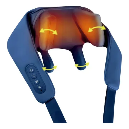 Massageador De Pescoço Elétrico Shiatsu Sem Fio 6d - Relaxmedic Cor Azul-marinho 127/220v