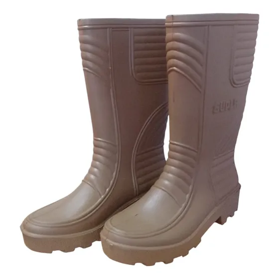Bota Pvc Caña Larga Sin Puntera Supla Beige