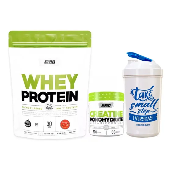 Star Nutrition Combo Whey Protein + Creatina 300gr + Vaso