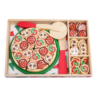 Juguete De Pizza De Madera De Imitación Para Niños, Juego De Juguete De Pizza De Madera De Imitación Para Niños, Juego De