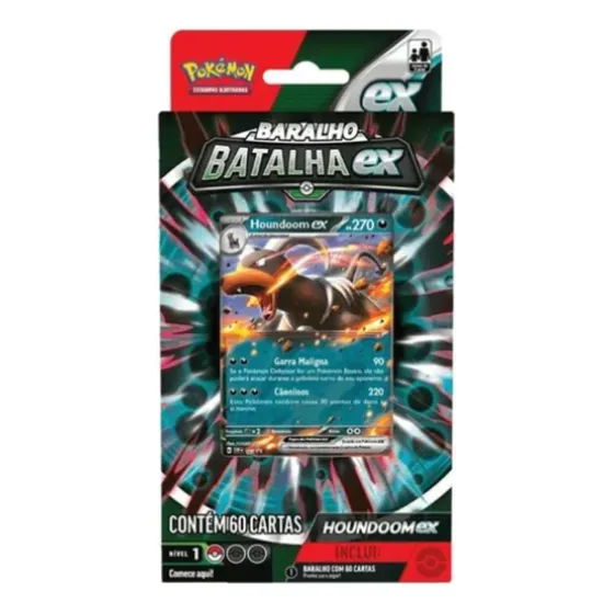 Baralho Batalha Ex 60 Cartas Pokemon Houndoom Idioma Português