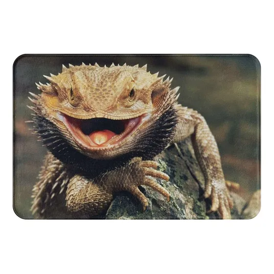 Alfombra Baño Diseño Dragon Barbudo Antideslizante Para 15.7